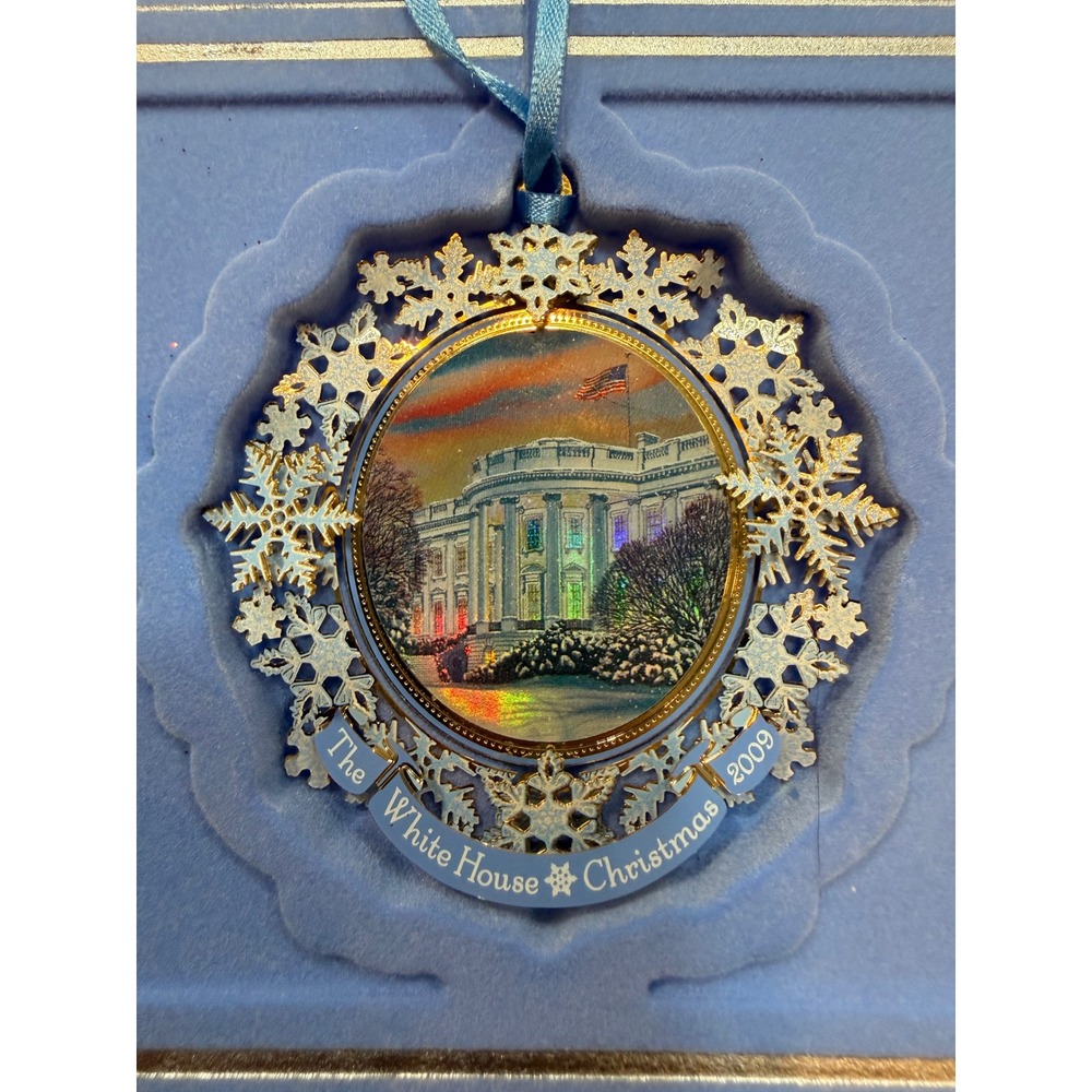 2009 White House Christmas Ornament Grover Cleveland Electric Lights Snowflake